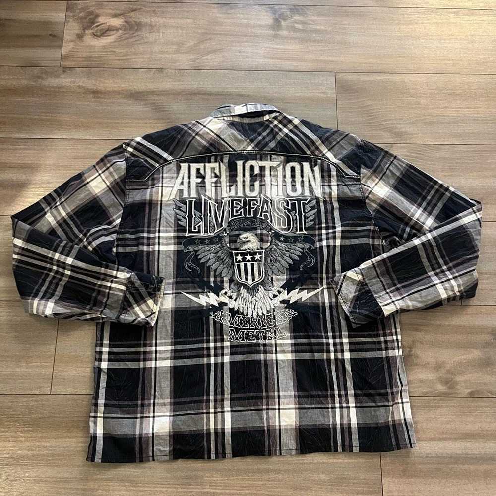 Affliction Affliction Black Casual Graphic Button… - image 6