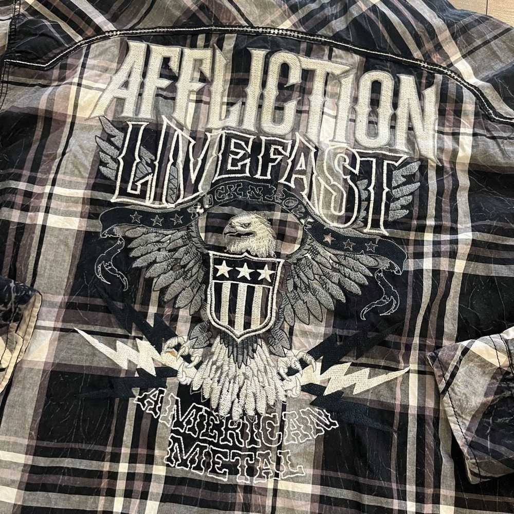 Affliction Affliction Black Casual Graphic Button… - image 7