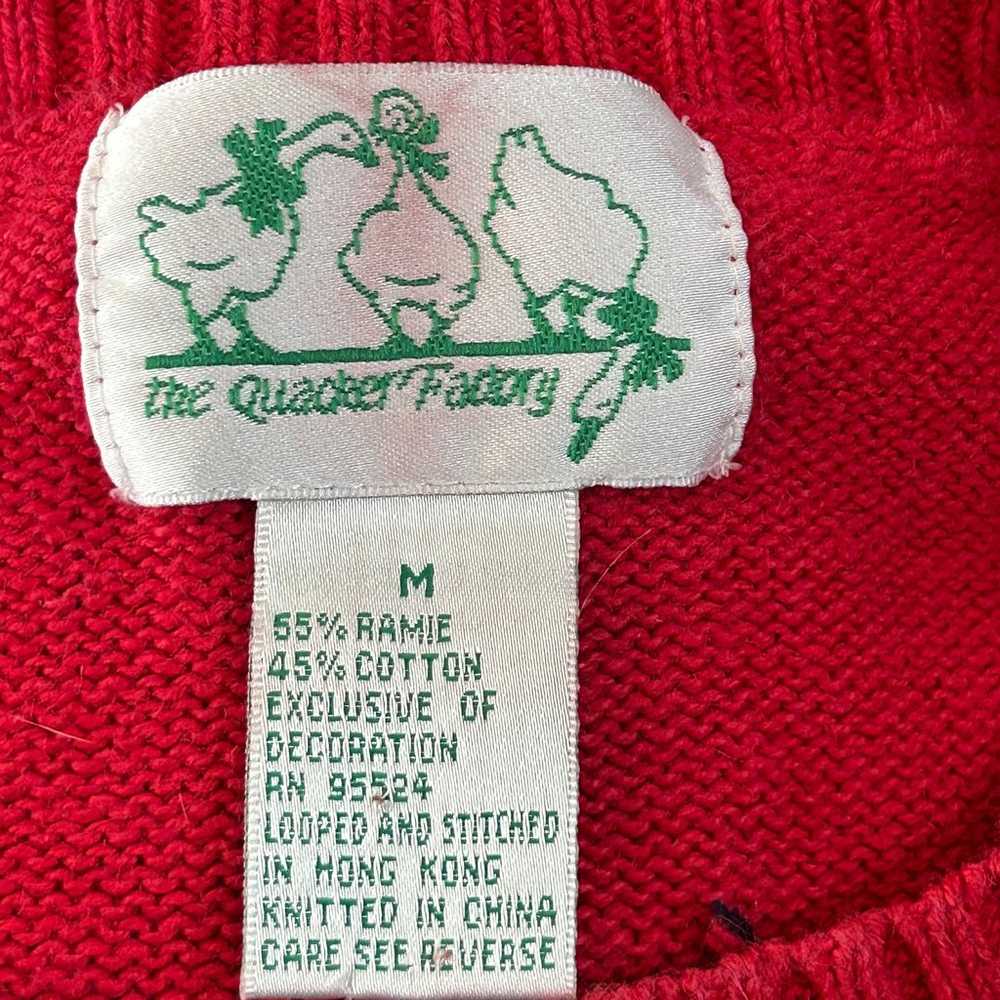 The Quacker Factory Sweater Medium Red Blue Heart… - image 11