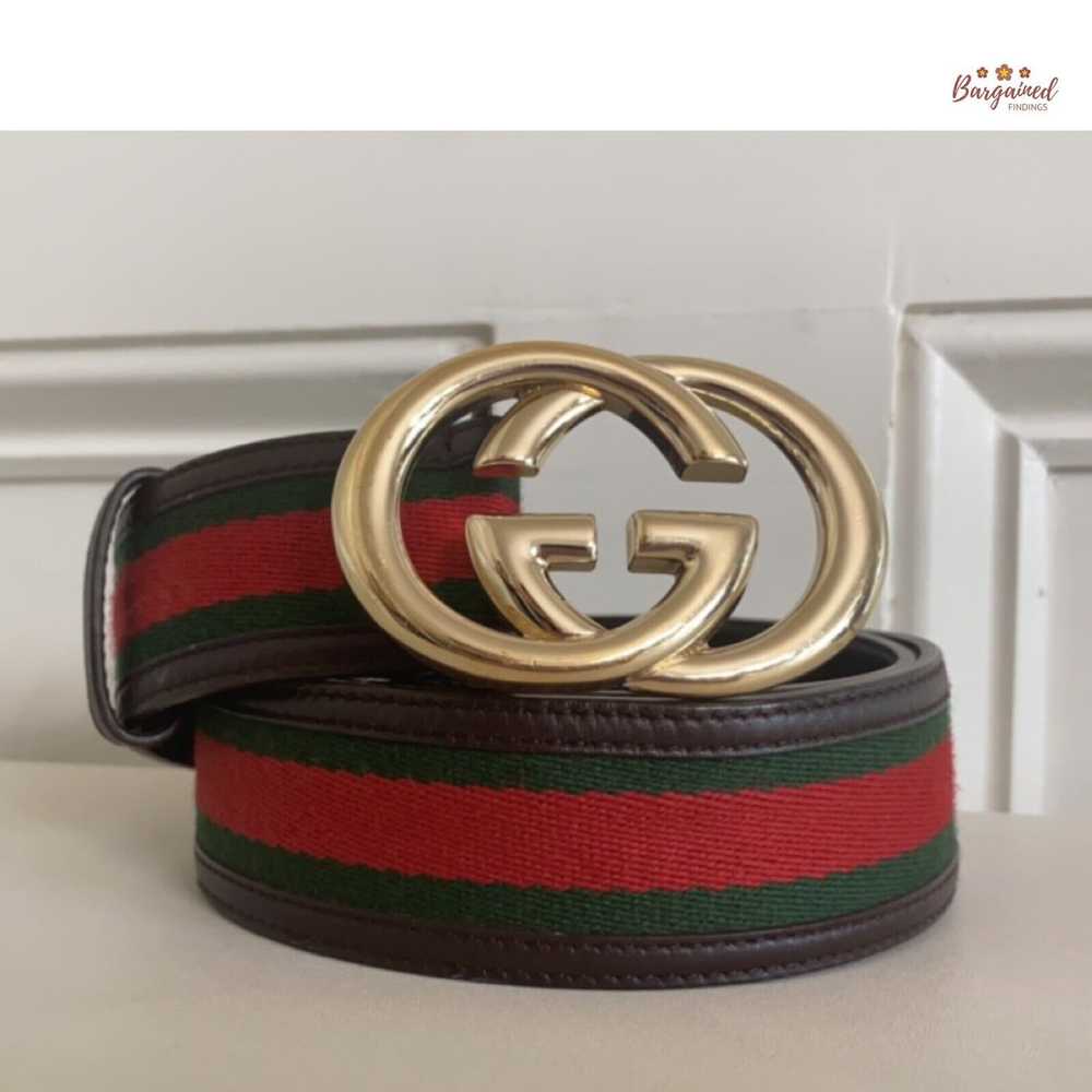 Gucci Gucci Web Canvas Brown Leather Interlocking… - image 1