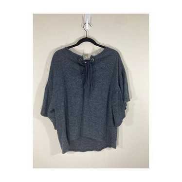 Umgee Tie Front Bell Sleeve Grey Sweater - image 1