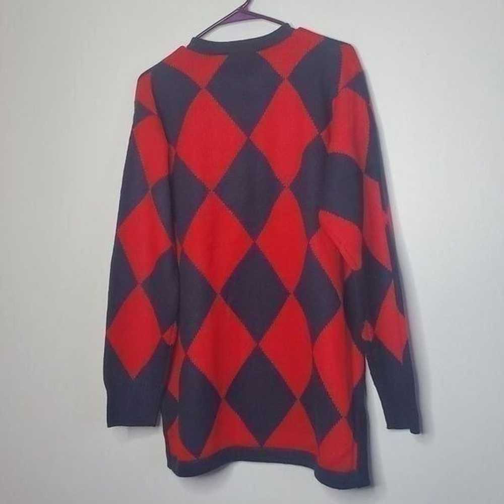 Liz Claiborne Collection M Long Navy Red Diamond … - image 2