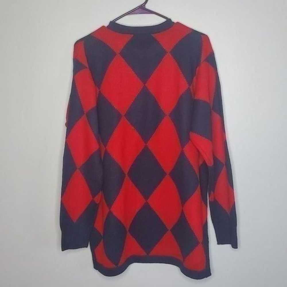 Liz Claiborne Collection M Long Navy Red Diamond … - image 4