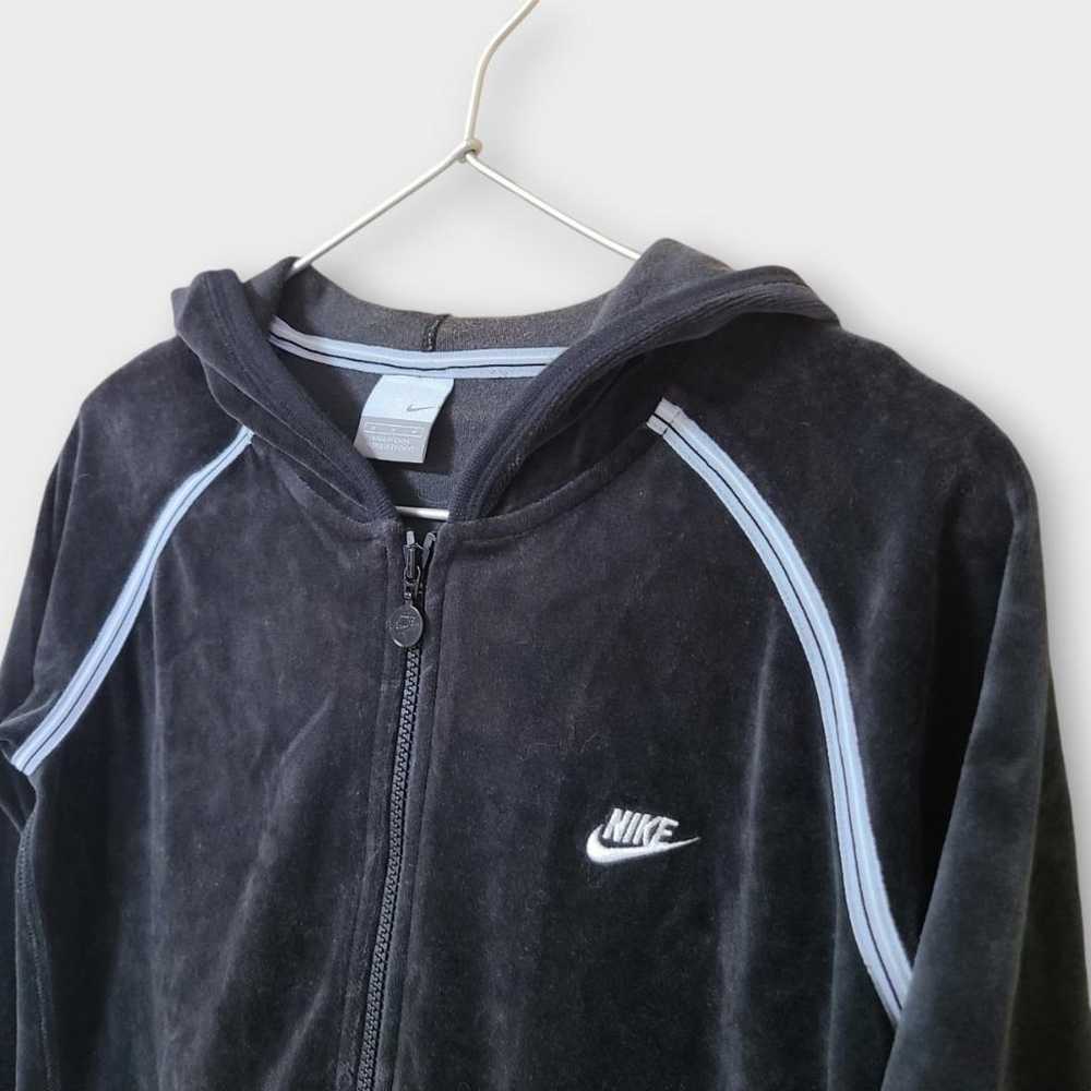 Nike Velour Zip-up Hoodie Track Jacket Black M Tr… - image 4