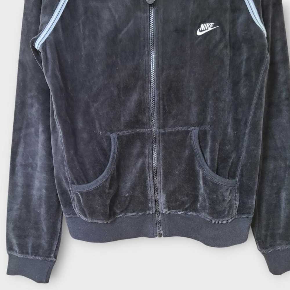 Nike Velour Zip-up Hoodie Track Jacket Black M Tr… - image 5