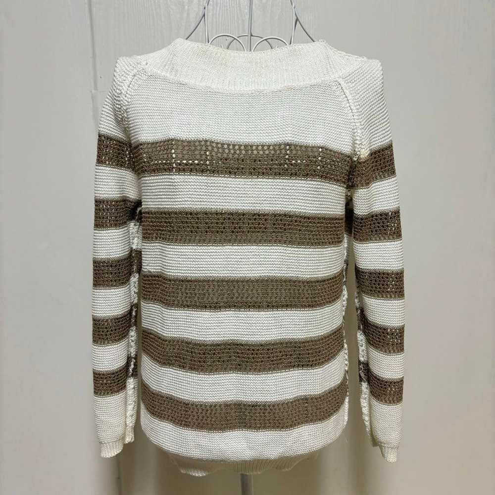 e1845【AMACA】Mesh Knit (38) Rayon Cotton Border Pa… - image 6