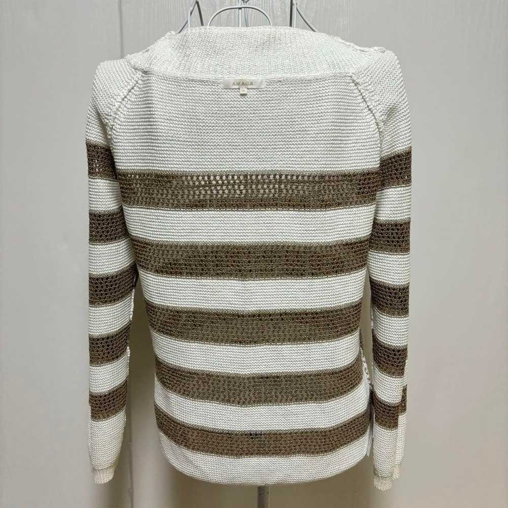 e1845【AMACA】Mesh Knit (38) Rayon Cotton Border Pa… - image 7