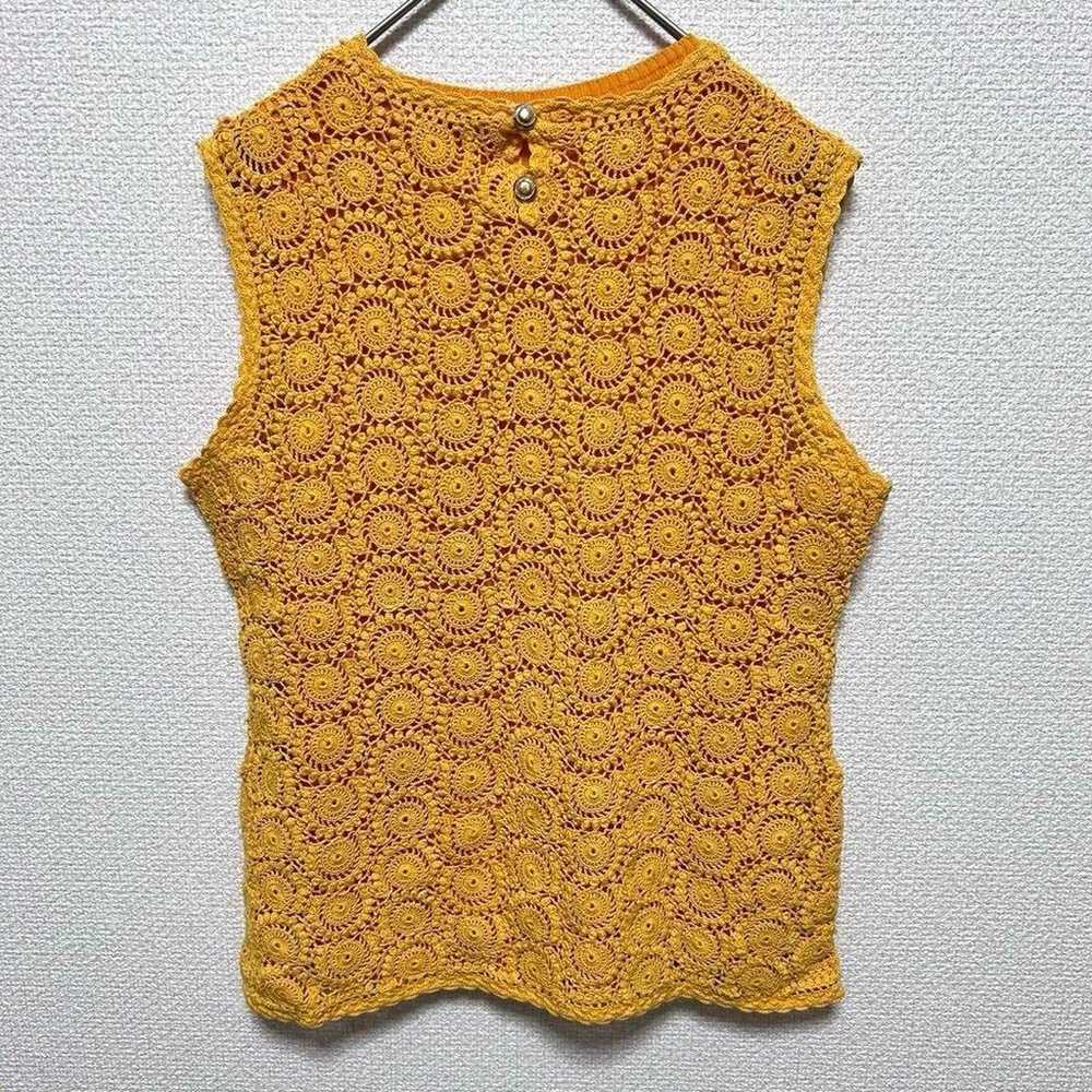 Vintage retro total lace summer knit sleeveless v… - image 10