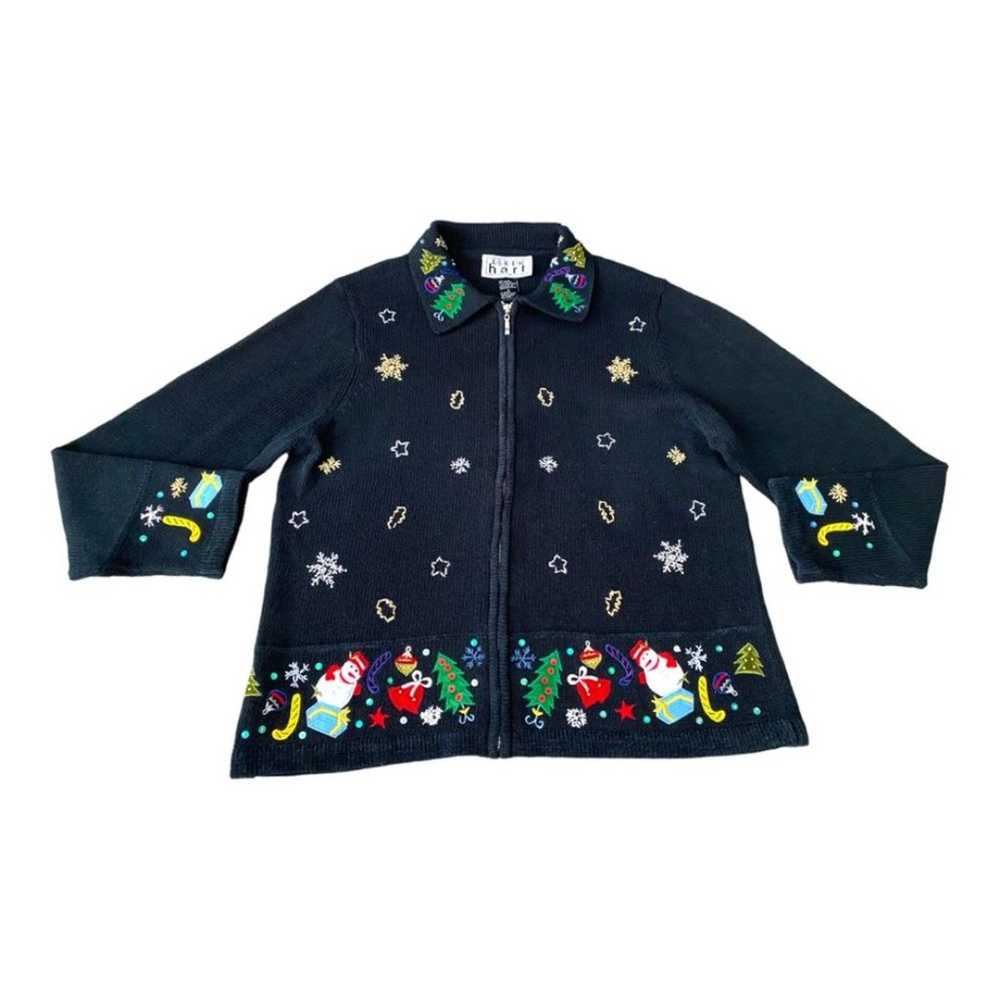 Keren Hart Vintage Embroidered Christmas Zip Up B… - image 11