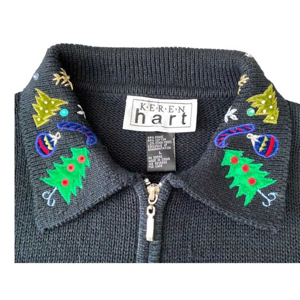 Keren Hart Vintage Embroidered Christmas Zip Up B… - image 5