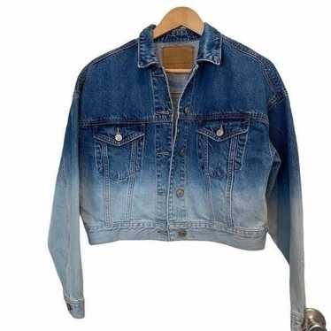 American Eagle Ombre Cropped Denim Jacket