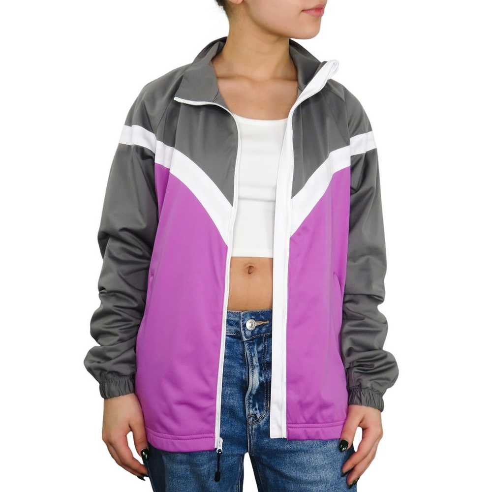 1990s Vintage Kate Lord Purple & Gray Windbreaker… - image 4