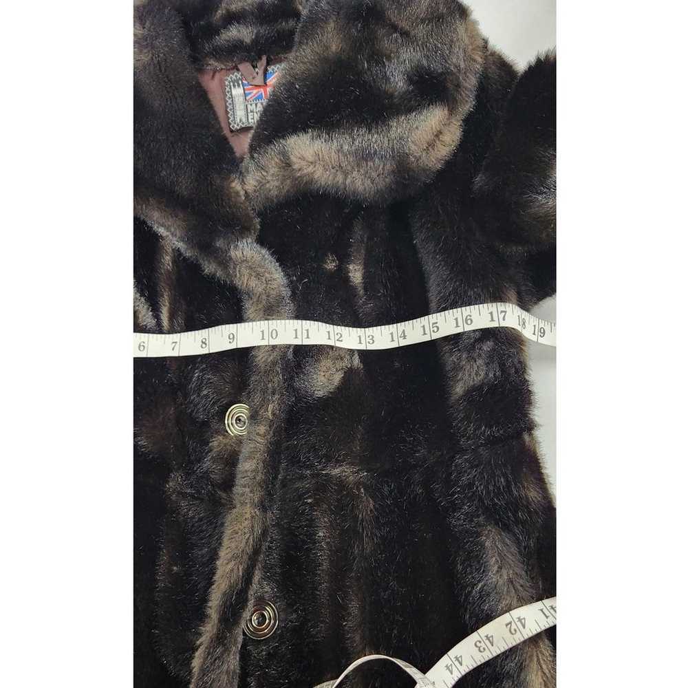 Vintage Y2K Faux Fur Long Coat Made In England Ti… - image 12