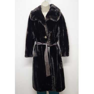 Vintage Y2K Faux Fur Long Coat Made In England Ti… - image 1