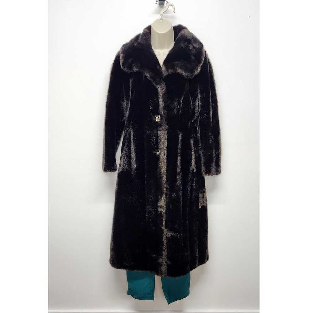 Vintage Y2K Faux Fur Long Coat Made In England Ti… - image 2