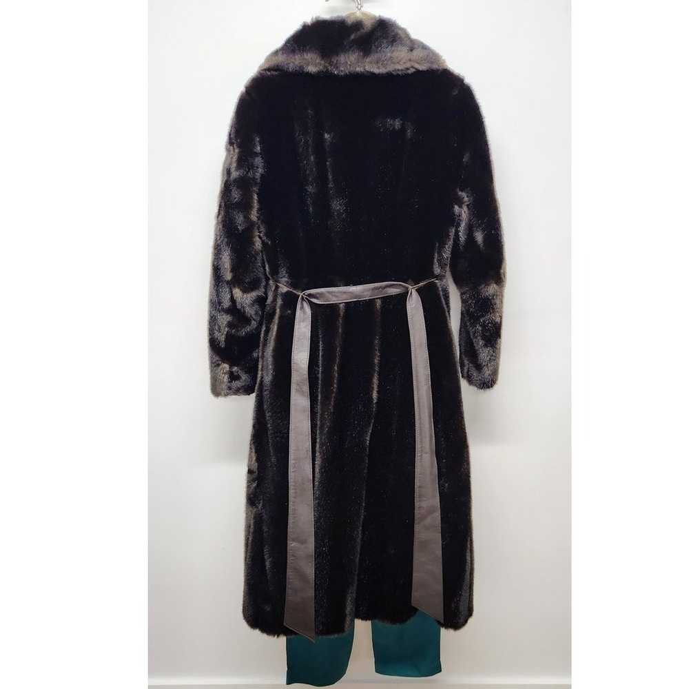 Vintage Y2K Faux Fur Long Coat Made In England Ti… - image 4