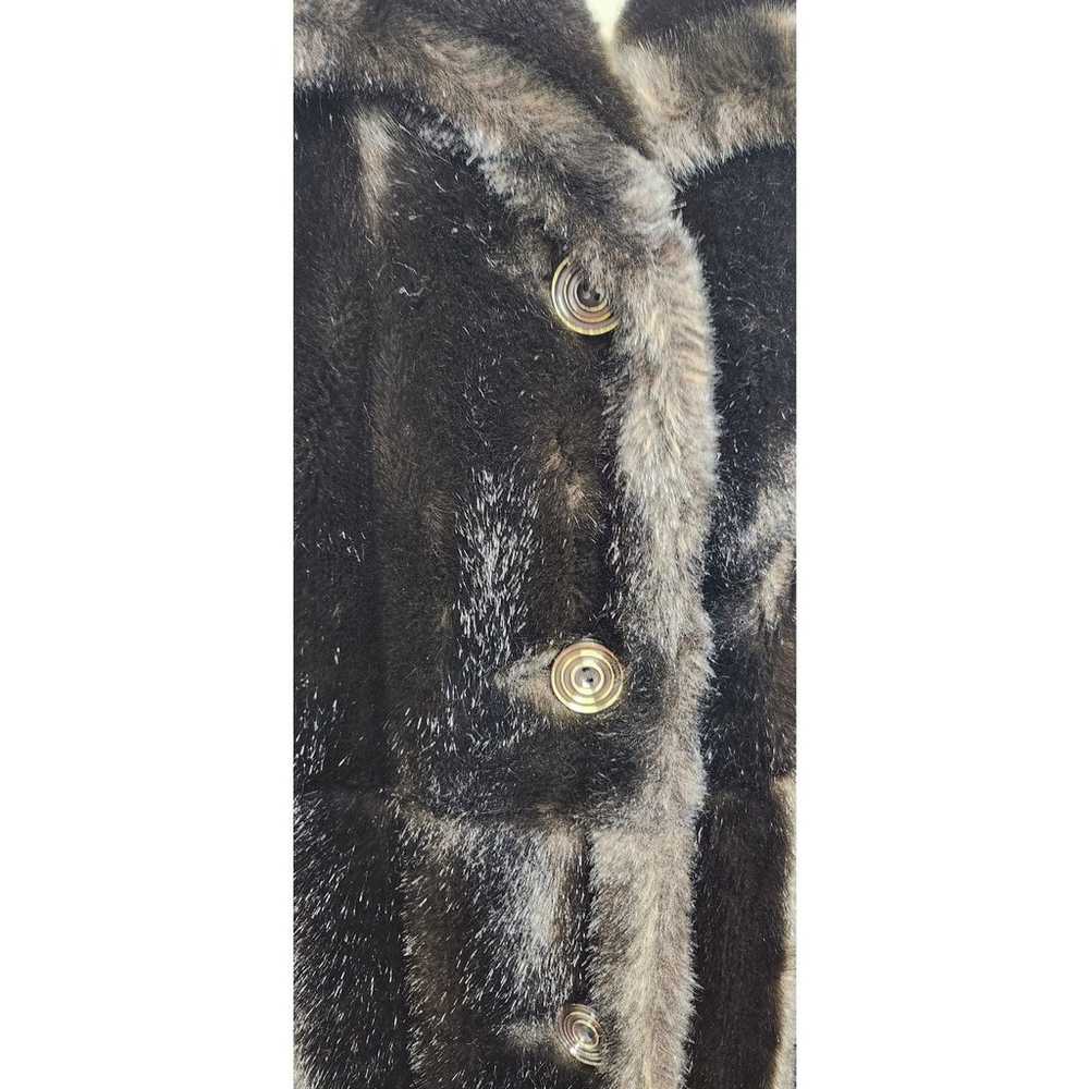 Vintage Y2K Faux Fur Long Coat Made In England Ti… - image 5