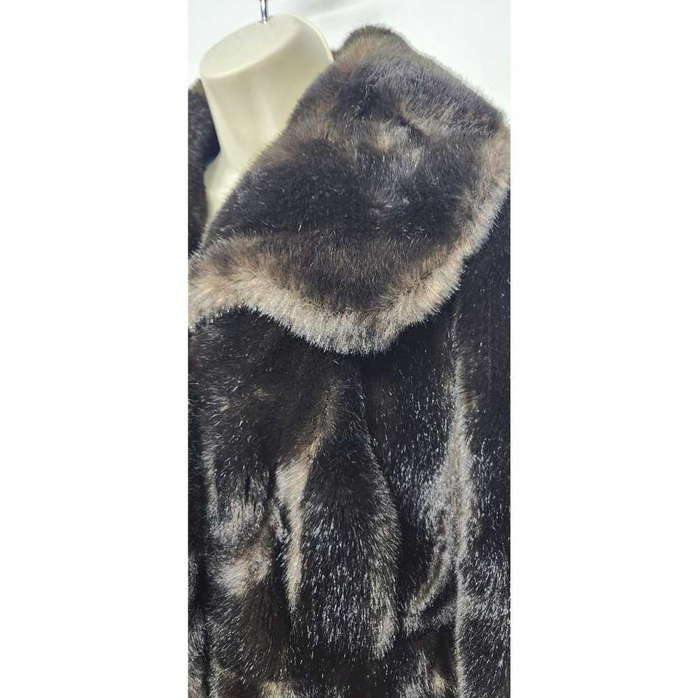 Vintage Y2K Faux Fur Long Coat Made In England Ti… - image 7