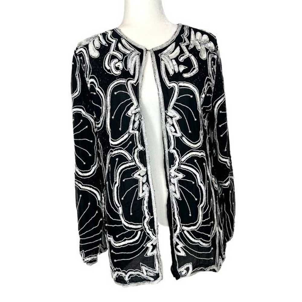 Imperial Handicrefts Silk Beaded Jacket Womens Me… - image 1