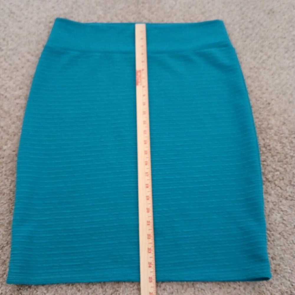 Vintage LuLaRoe Cassie Skirt 2XL Blue Striped Tex… - image 5