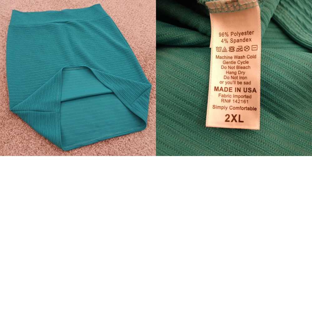 Vintage LuLaRoe Cassie Skirt 2XL Blue Striped Tex… - image 8