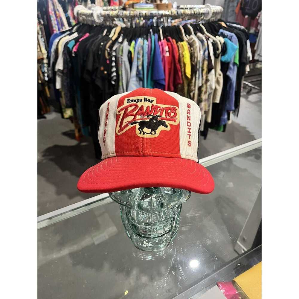 Vintage 1980s Tampa Bay Bandit Red Mesh Trucker S… - image 1