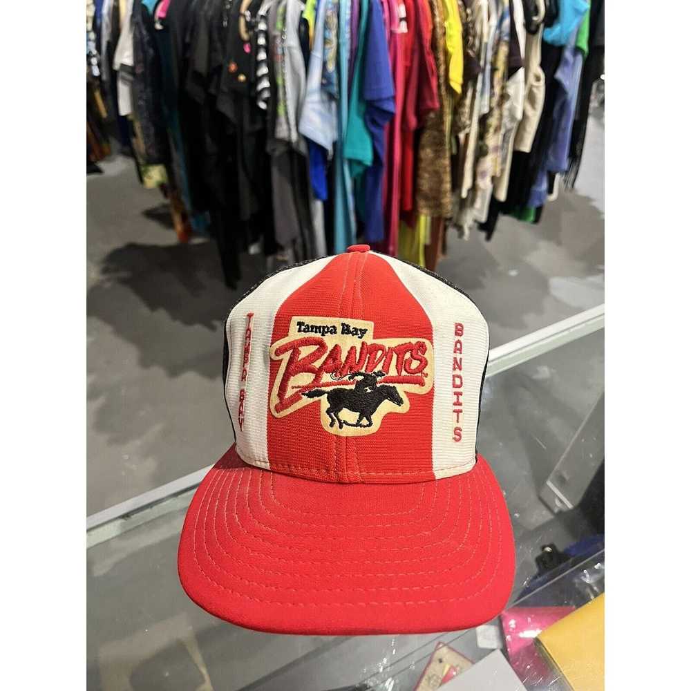 Vintage 1980s Tampa Bay Bandit Red Mesh Trucker S… - image 2