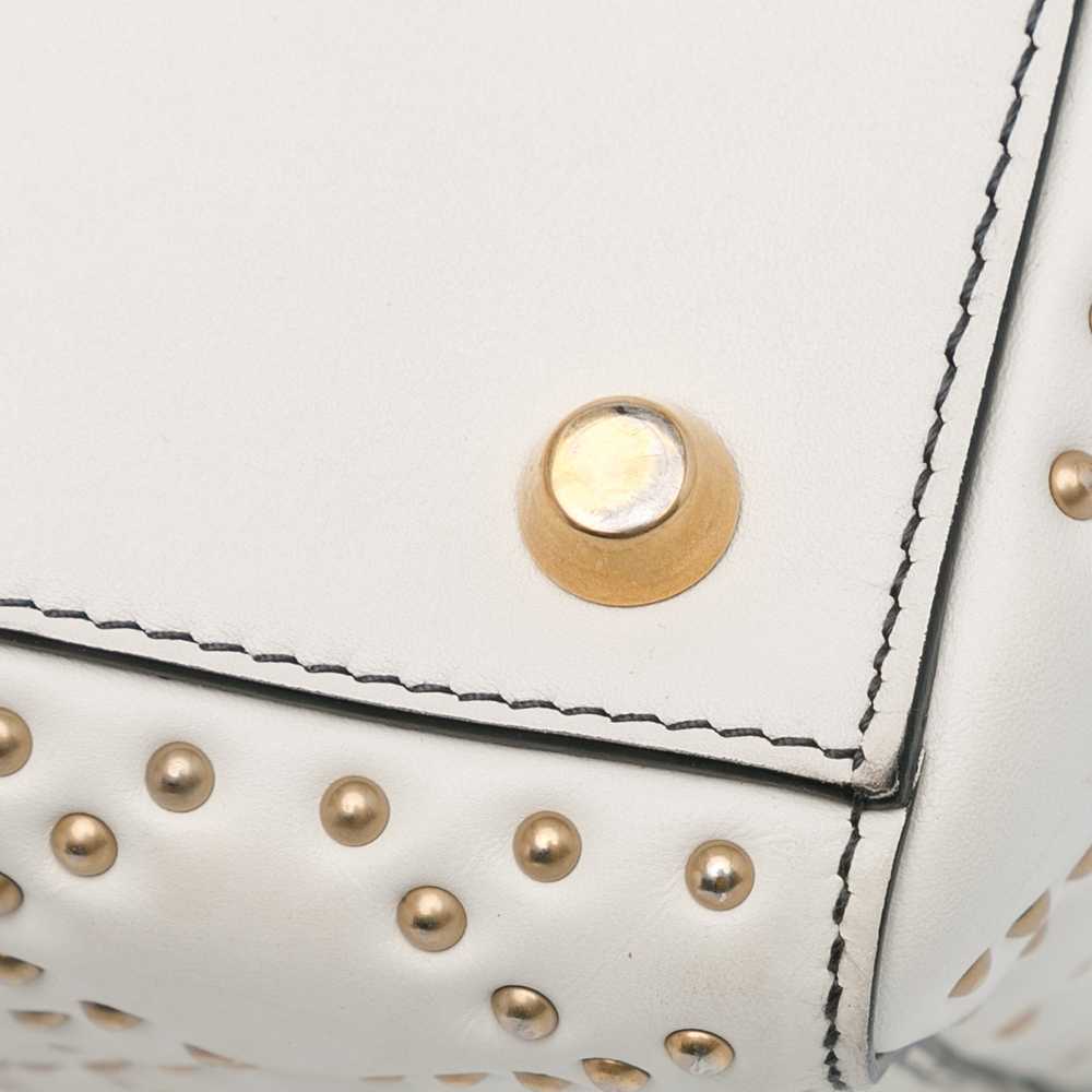 White Dior Medium Lambskin Cannage Studded Supple… - image 9