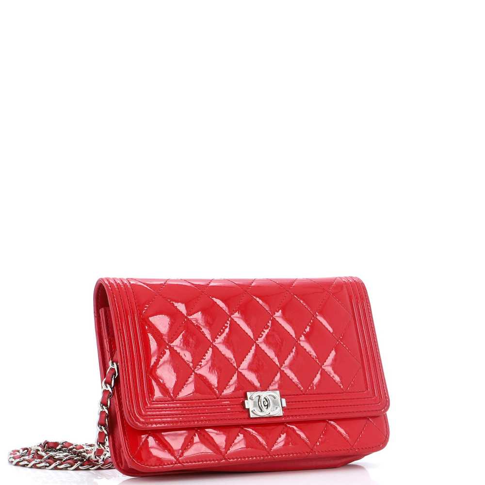 CHANEL Boy Wallet on Chain Quilted Patent - image 2