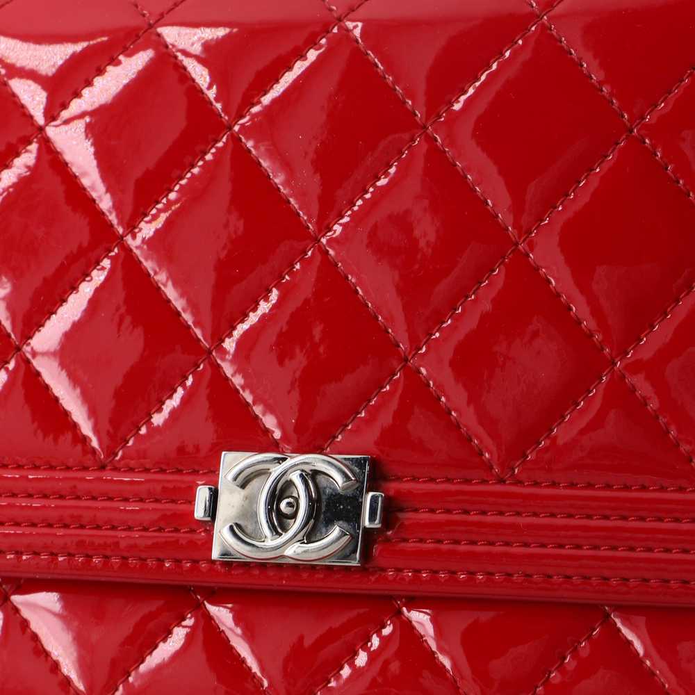 CHANEL Boy Wallet on Chain Quilted Patent - image 7