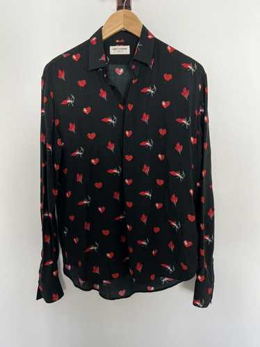 Saint Laurent Paris Smoking Hearts viscoe shirt - image 1