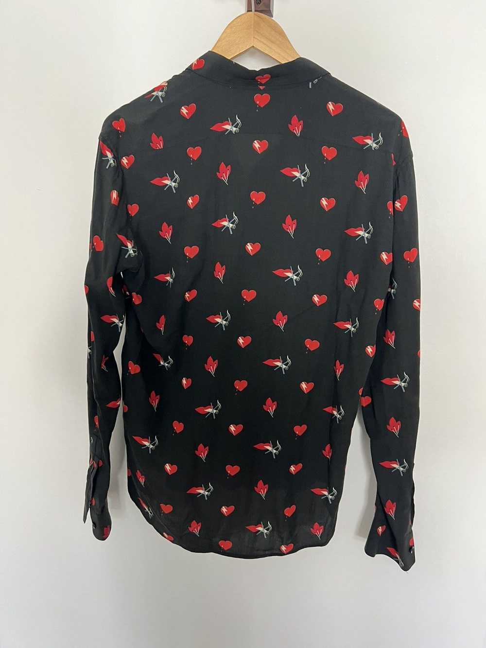 Saint Laurent Paris Smoking Hearts viscoe shirt - image 5