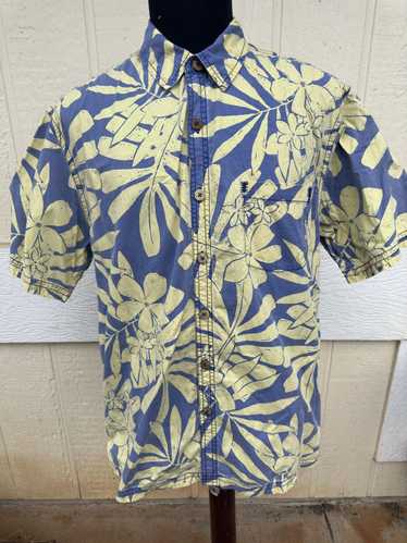 Hawaiian Shirt PreOwned Kahala Hawaiian Print Blue