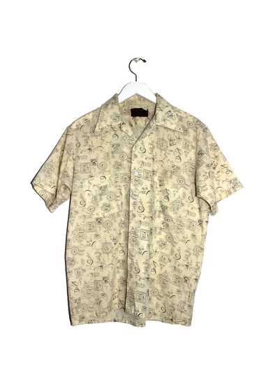 Vintage Printed Camp Collar Shirt