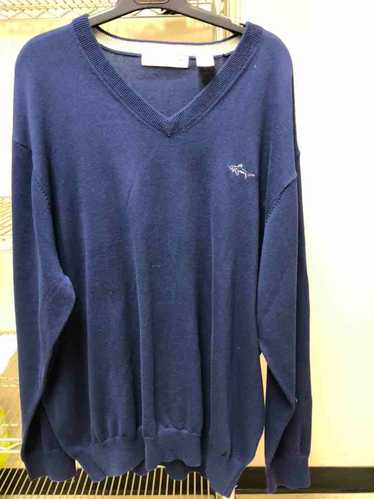 GREG NORMAN Men V-NECK Long Sleeve Sweater Navy 2X