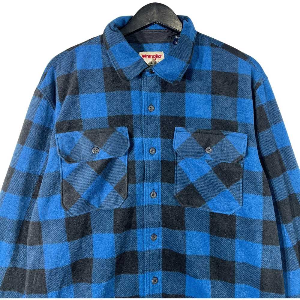 Vintage Wrangler Authentic Polyester Plaid Button… - image 2