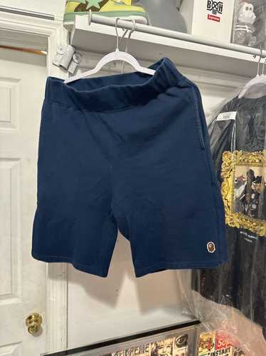 Bape Bape One Point Navy Sweat Shorts