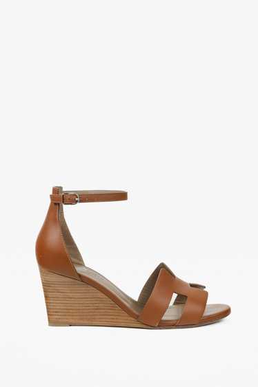 Hermes Hermes Legend Gold Brown H Cut-Out Wedge Sa