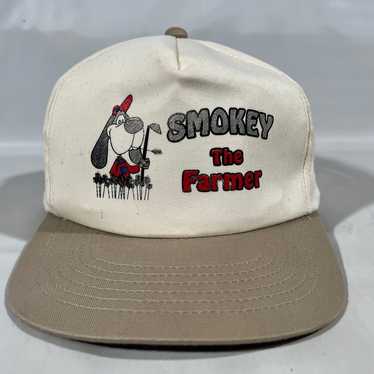 Vtg Smokey The Farmer Snapback Trucker Dad Hat Ca… - image 1