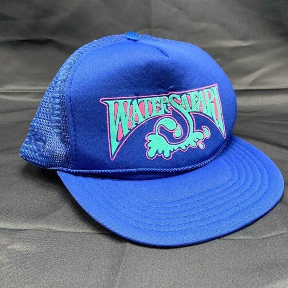 Vintage Trucker Hat Water Safari Snapback Mesh Fe… - image 1