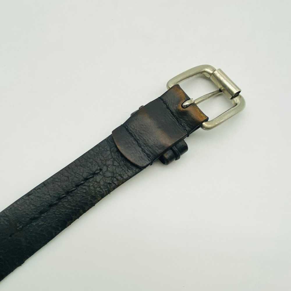 Vintage Distressed Aged Black Genuine Leather Men… - image 3