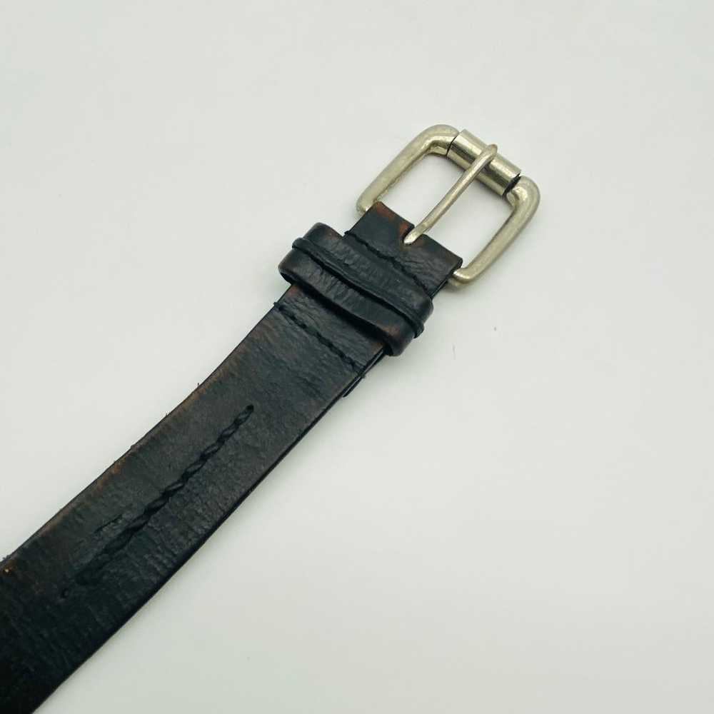 Vintage Distressed Aged Black Genuine Leather Men… - image 4