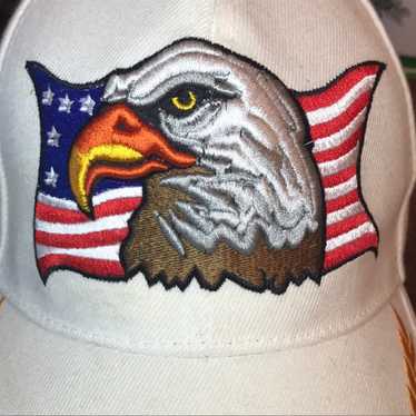 Vintage American eagle hat white - image 1