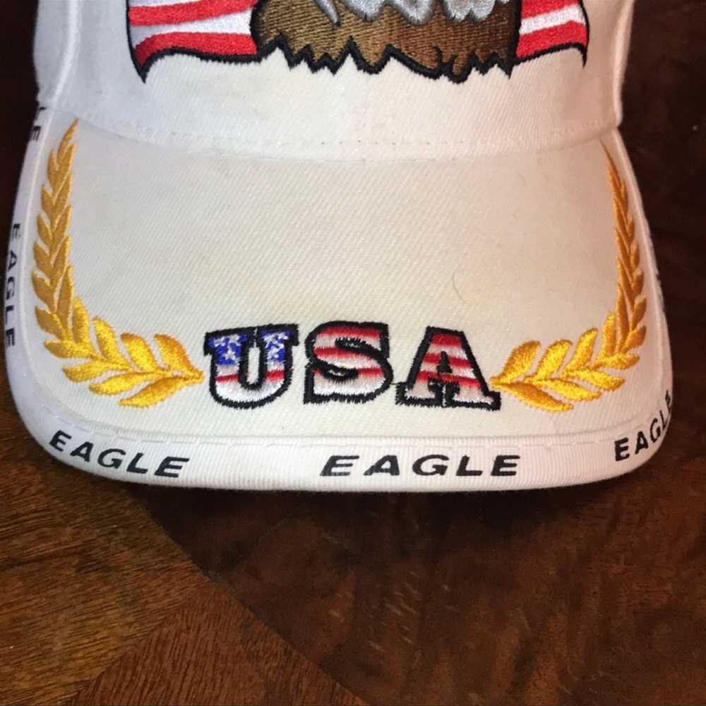 Vintage American eagle hat white - image 3