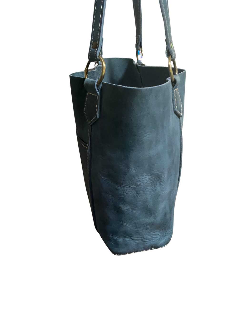 Portland Leather Aqua Market Tote - image 4