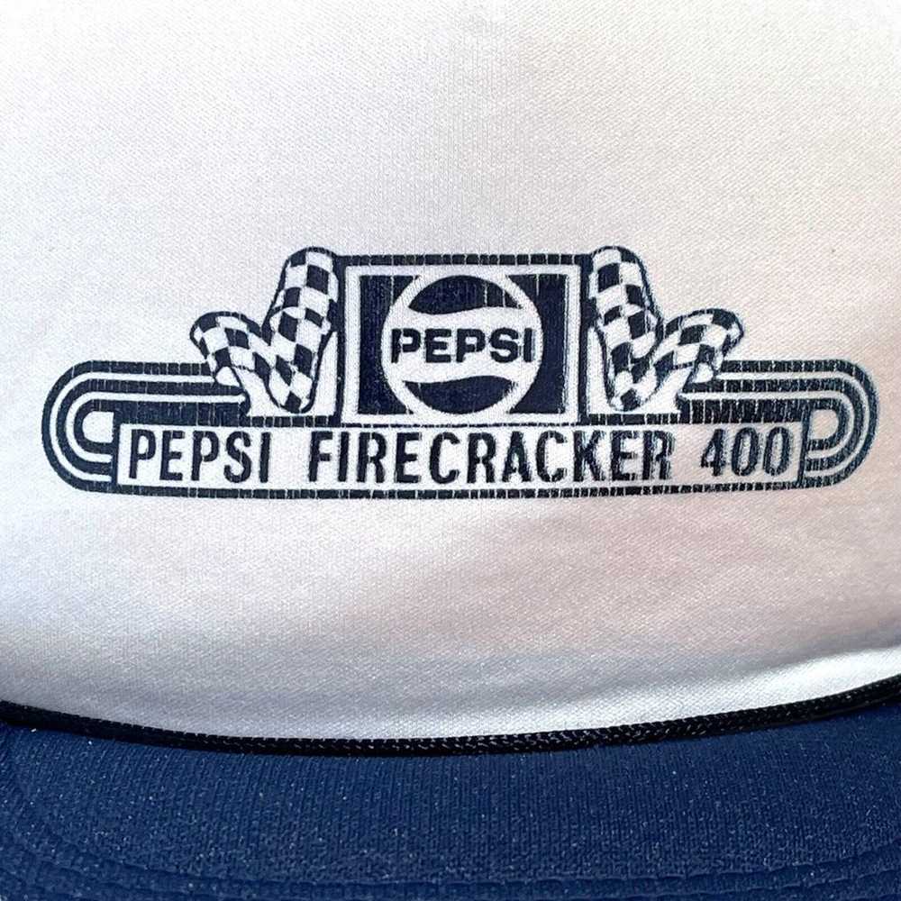 Vintage Snapback Trucker Hat Pepsi Firecracker 40… - image 5