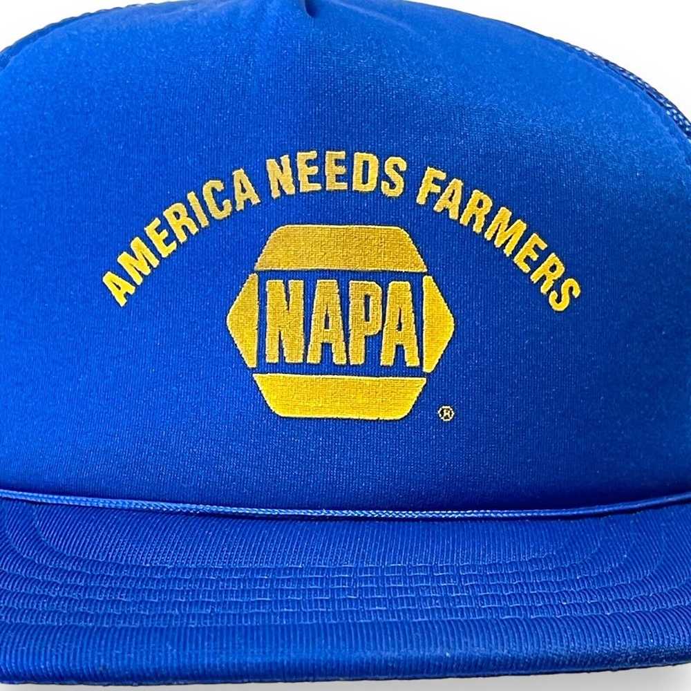 Vintage Snapback Trucker Hat NAPA America Needs F… - image 5