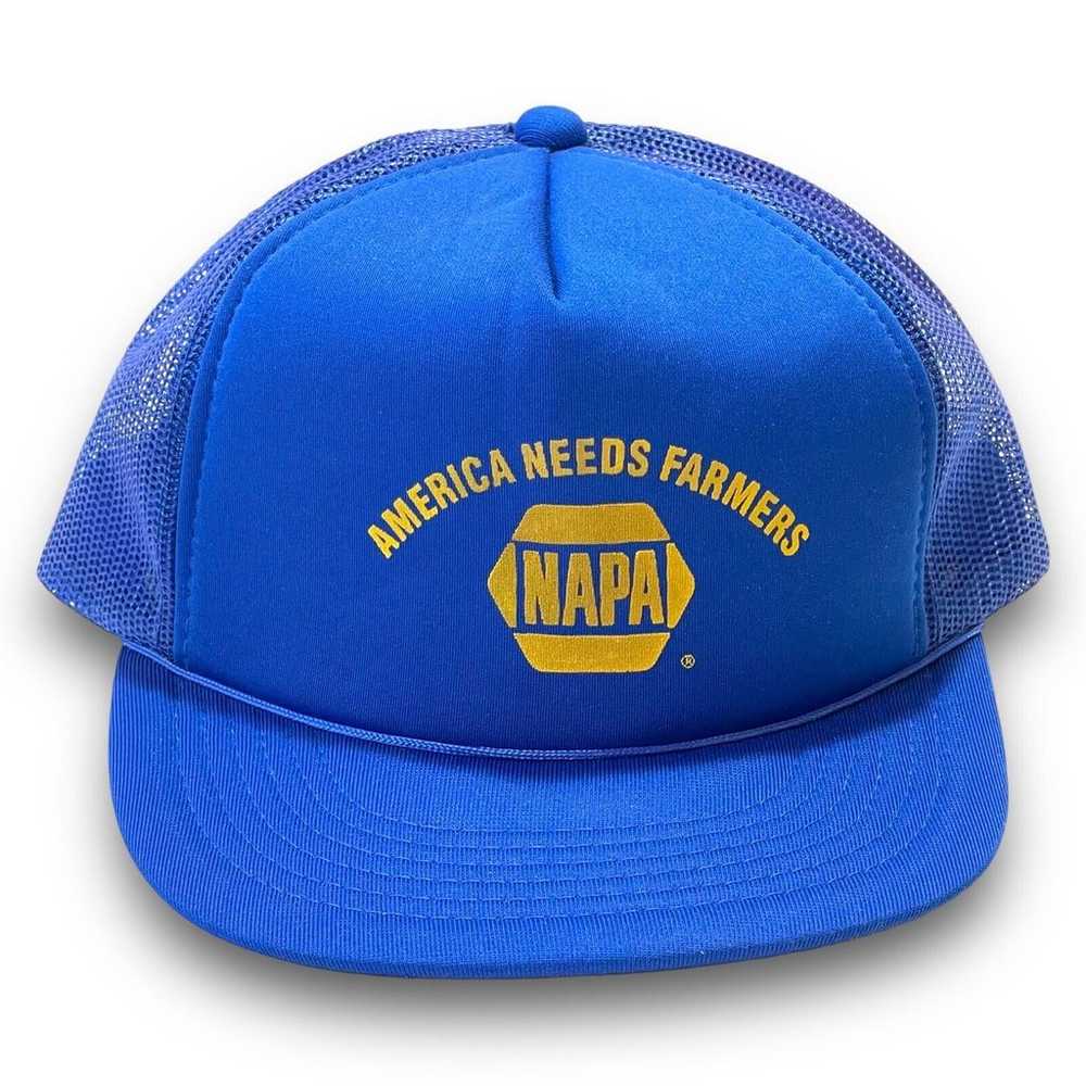 Vintage Snapback Trucker Hat NAPA America Needs F… - image 9