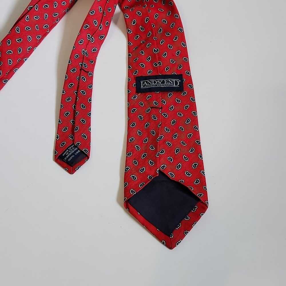 Lands End Men's Vintage Red Paisley Hand Sewn In … - image 2