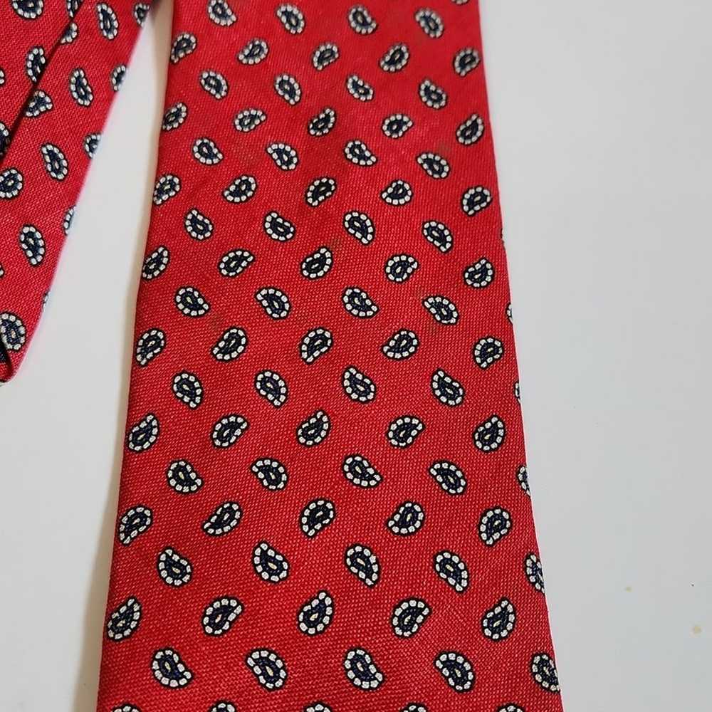 Lands End Men's Vintage Red Paisley Hand Sewn In … - image 3